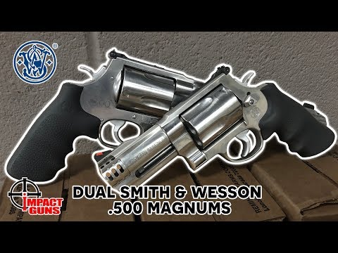 Shooting Dual Smith & Wesson .500 Magnums! Impact Guns Indoor Range