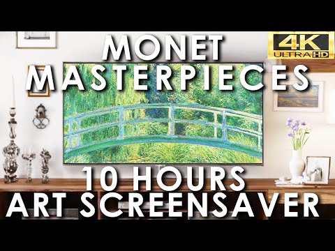 Monet Art Slideshow 10 hours Masterpieces | Famous Paintings Screensaver | No Sound 4K UHD