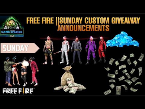 Free fire|| Sunday custom giveaway announcements|| win Real money in GAME station 2020