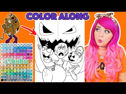 Color Scooby-Doo & Shaggy Halloween Picture With Me | COLOR ALONG WITH KIMMI