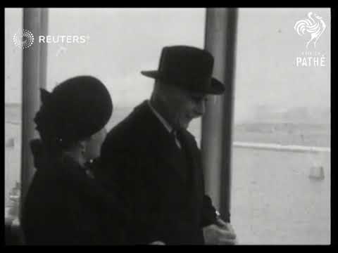 Earl of Athlone Alexander Cambridge and Countess of Athlone Princess Alice leave for Saudi...(1938)