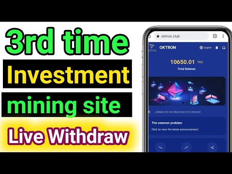 3rd time investment in trx mining site | New trx mining site 10,000 trx sign up rewards 💯