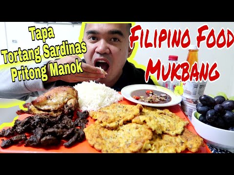 Filipino Food Mukbang(Tapa,Tortang Sardinas,Pritong Manok)