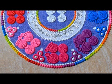 Simple Krishna janmashtami rangoli designs l rangoli for janmashtami l gokulashtami rangoli  रंगोली