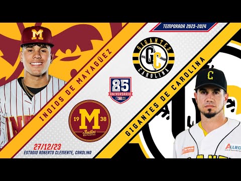 🎥Liga de Béisbol Profesional Roberto Clemente🇵🇷: Indios de Mayagüez 🆚 Gigantes de Carolina⚾️