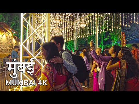 MUMBAI, Dadar - EXTREMELY BUSY Market Streets | Diwali Shopping & Shivaji Park Lighting 4K HDR