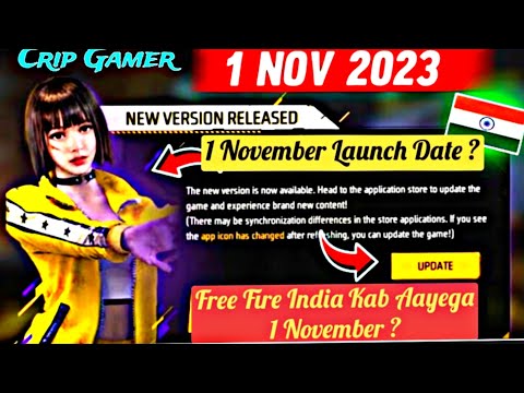 FREE FIRE INDIA 1 NOVEMBER CONFIRM DATE DOWNLOAD TO PLAYSTORE GARENA OFFICIAL #freefireindia #viral