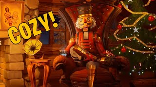 FORTNITE WINTERFEST CABIN 1 HOUR - YULE LOG WOOD FIRE AND AMBIENT CHRISTMAS MUSIC