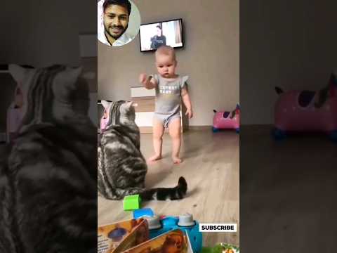 cute baby talking with her cat😄😄.. #shorts #viral #whatsappstatus #funny #cutebaby #cutebaby