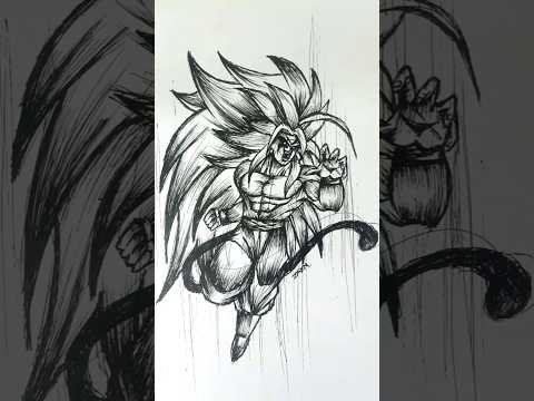 Speed Drawing Stick-man Goku?😳//#anime #drawing #shorts