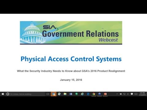 SIA Webcast - Physical Access Control Systems