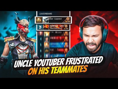 Uncle YouTuber LOSES a Game & Goes MAD 🤯 ABUSES His Team In Frustration On LIVE 💀 Garena - Free Fire