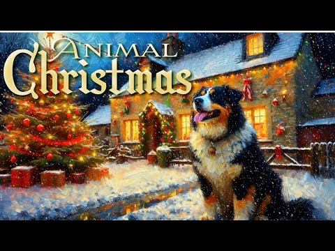 🐶 Adorable Animals at Christmas 🎄 | 8 hrs of Beautiful and Calming Music with Cute Images!