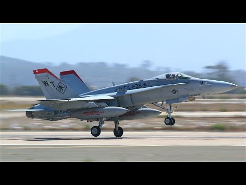 x2 F-18 Hornet Taking Off at MCAS