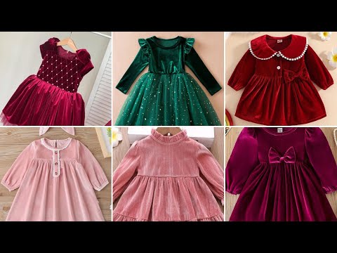 Latest Baby girl velvet frock designs 2024|Velvet frocks for girls|Winter frock designs