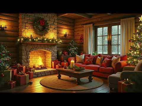 Cozy Chrismtas Ambience With Fireplace🎄🎁Sweet Chrismtas Jazz Music 2025 & Sounds Fireplace