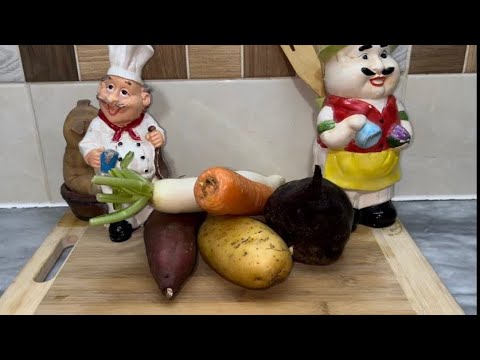 🟢 ASMR  Peeling,  slicing of root crops (veggies)  #rootcrop #Satisfying