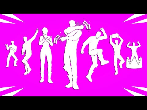 All Popular Fortnite Dances & Emotes With Amazing Music! (Eminem - Houdini)