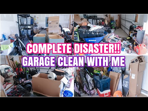 GARAGE CLEAN WITH ME | MESSY HOUSE TRANSFORMATION | EXTREME CLEANING MOTIVATION 2024