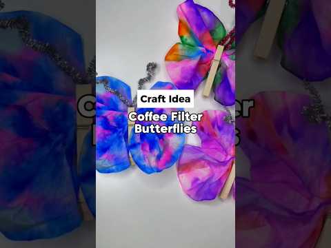 How To Make Coffee Filter Butterflies 🦋 60 Days of Summer - Day 43 #shorts #craftidea