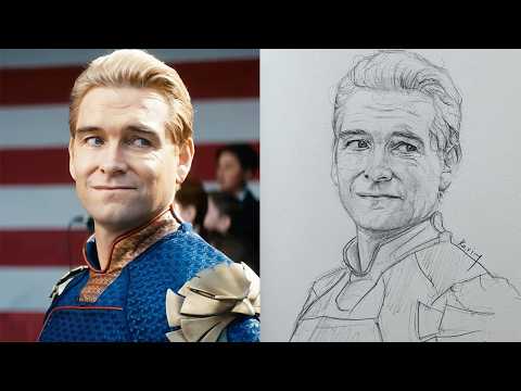 let's draw HOMELANDER from the TV show THE BOYS!