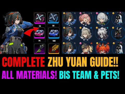 COMPLETE Zhu Yuan Preparation Guide! Leveling Materials + BIS Weapon, Teams & Pets!!