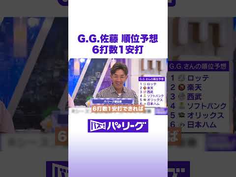 G.G.佐藤 順位予想 6打数1安打 #バズパ #Shorts