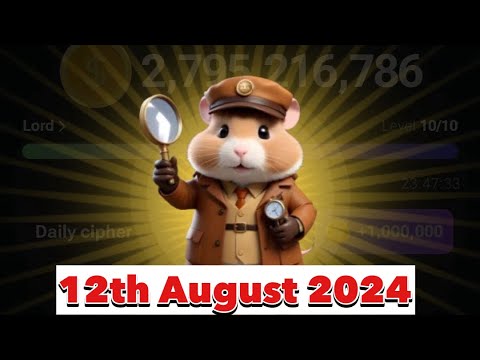 12th August Hamster Kombat Daily Cipher Morse Code  Claim 1,000,000 Coins Task Reward