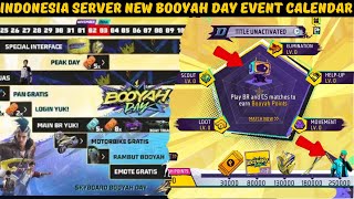 Indonesia Server New Booyah Day Event Calendar 🔥 ff Indonesia server new event today 🎯