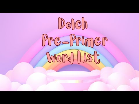 Dolch Pre Primer Words I Early Learning Video #dolchsightwords