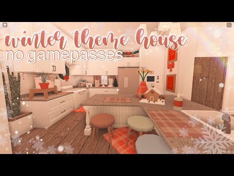 no gamepass winter house♡ | bloxburg Christmas speedbuild | luminto