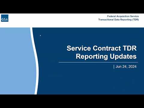 Service Contract TDR Reporting Updates FY24