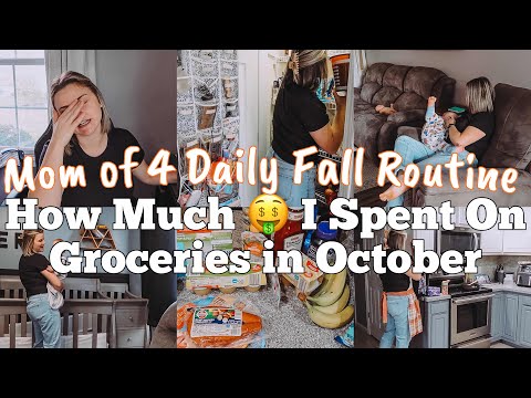 MOM OF 4 DAILY FALL ROUTINE | HOW MUCH I SPENT ON GROCERIES IN OCTOBER | iClever | MEGA MOM