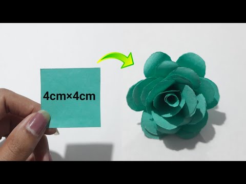 How To Make Paper Rose Easy | Miniature Paper Rose Flower Making | Paper Rose Flower Making Craft