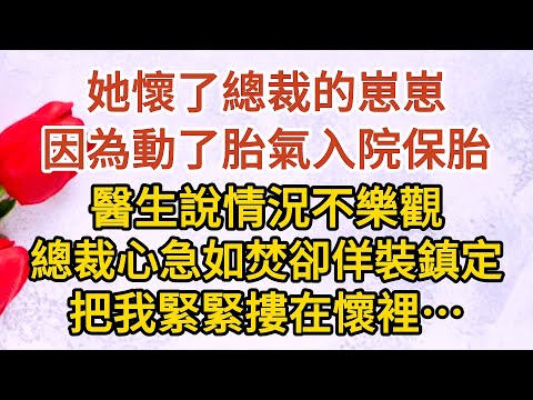 《總裁慌了》第13集： 她懷了總裁的崽崽，因為動了胎氣入院保胎，醫生說情況不樂觀，總裁心急如焚卻佯裝鎮定，把我緊緊摟在懷裡……#戀愛#婚姻#情感 #愛情#甜寵#故事#小說#霸總