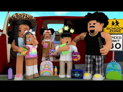 OUR LATE FIRST DAY OF SCHOOL MORNING ROUTINE!! *NEW SCHOOL TOUR!!* | Bloxburg Family Roleplay