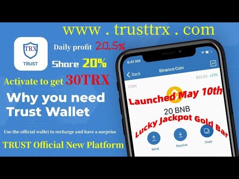 New official trusttrx.com, 30TRX for activation, 20.5% daily rebate