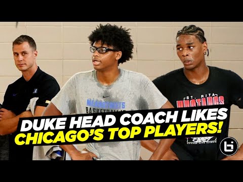 Duke Head Basketball Coach Scheyer 👀 Chicago's Top Players James Brown, Morez Johnson @ St Rita