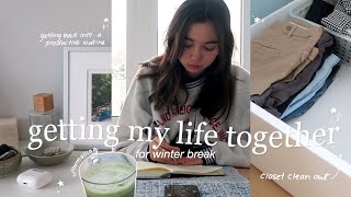 getting my life together for winter break | journalling, closet clean out and productive vlog