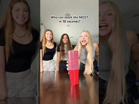 Cup Stacking Challenge… 👀😱😆 | Triple Charm #Shorts