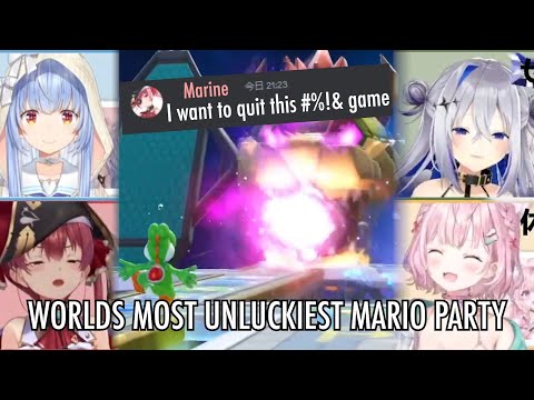 Marine's so unlucky she tries to ragequit Mario Party with Pekora, Koyori & Kanata (discord chat)