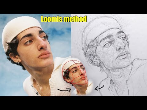 How to draw a Portrait Step by Step using Loomis method : One pencil drawing