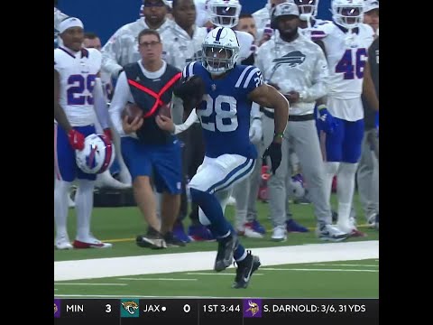 Jonathan Taylor rushes for a 59-yard Gain vs. Buffalo Bills