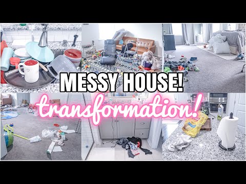 MESSY HOUSE TRANSFORMATION | FILTHY HOUSE CLEAN WITH ME | ACTUAL MESS | SPEED CLEANING