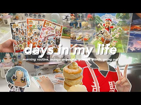 daily vlog 🍓 productive mornings, genshin merch shopping, manga haul, lots of food, going out