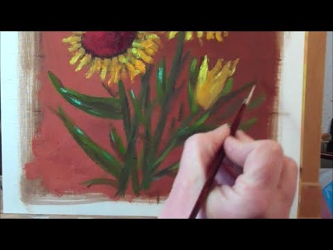 Oil Painting Lesson 4  -  How to Paint Sunflowers