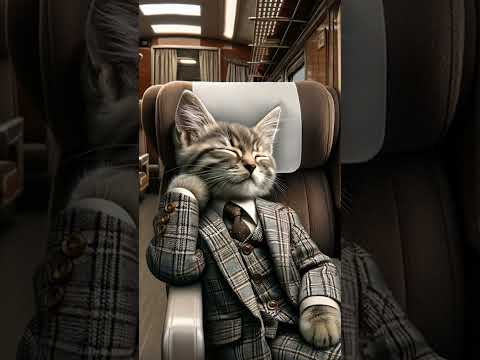 Sleeping Cat in The Train #cat #sleepmusic #relaxingmusic