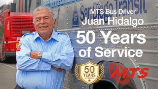 Juan Hidalgo - 50 Years of Service as MTS Bus Operator