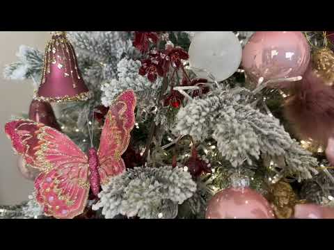 42 Piece Gold, Pink and Silver Glass Ornament Box Set