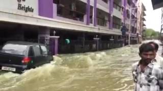 Hyderabad floods: Heavy flooding in Nizampet, Hyderabad